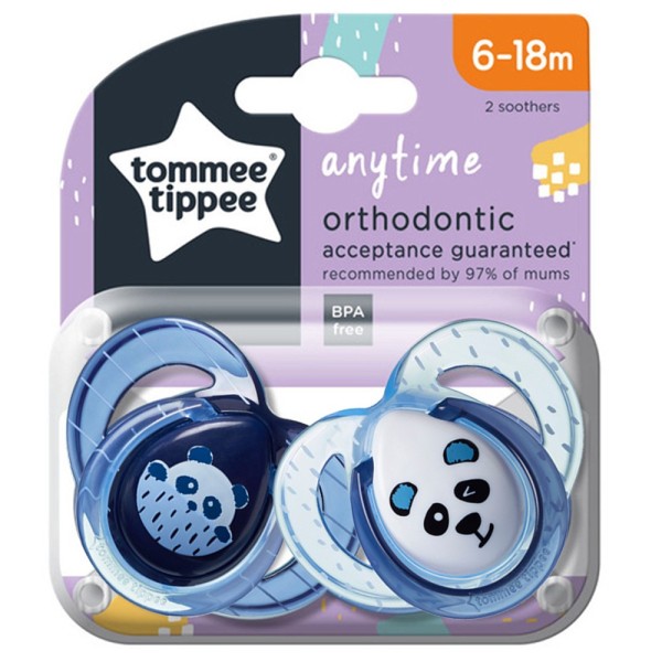 TOMMEE TIPPEE čiulptukas silikoninis 2vnt. 6-18m Night Time